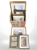 A collection of pictures and prints, Derek Talbot watercolours,