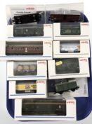 Eleven various Marklin HO gauge diecast scale model passenger cars and tenders, as illustrated,