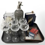 A Sparklets glass soda syphon, boxed set of Sparklets canisters,