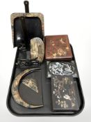 A group of Japanese export lacquer wares including trinket boxes,