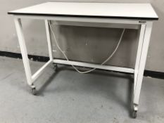 An office work station on castors,