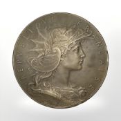 A French bronze shooting medallion 'Prix Offert Par le Ministre de la Guerre Concours de Tir' by