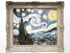 John Myatt (born 1945-) The Starry Night, after Vincent Van Gogh, limited edition giclee on canvas,