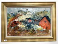 Danish School : Abstract study, oil on canvas, 67 cm x 43 cm.