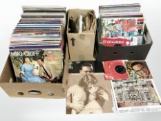 A collection of vinyl LPs, 78s and 7