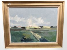 B Nielsen : Farmland, oil on canvas, 80 cm x 60 cm.