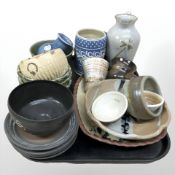 Glazed earthenware jugs,