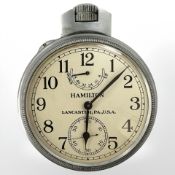 A large Hamilton deck watch HS2 hydrographic survey, back stamped with forces arrow, no.