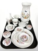 A group of Wedgwood Meadow Sweet porcelain trinket boxes, dishes and other items,