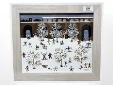 Gordon Barker (Contemporary) Come on Feel the Snow, acrylic, 24cm by 29.5cm.