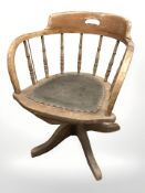 A late Victorian captain's style chair (as found)
