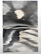 Derek Wilson (1955-2024) Coastline at night, oil on canvas,