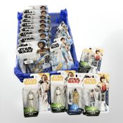 Sixteen Hasbro Disney Star Wars figurines, all boxed.