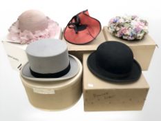 A gent's grey felt top hat by Christy's of London, size 6 7/8,