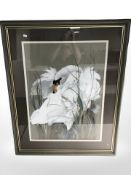 S. G. M. (20th century) : Study of a swan, watercolour with body colour, 70 cm x 50 cm.