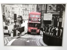 A contemporary photographic print of a London bus, 140 cm x 100 cm.