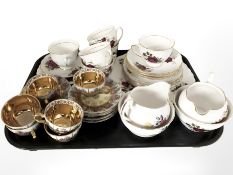 Twenty three pieces of Colclough tea china decorated with roses and a further set of Bavarian gilt
