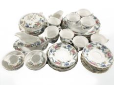 Forty pieces of Royal Doulton booths flora dora tea and dinner china.