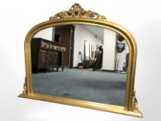 A contemporary gilt overmantel mirror, 120 cm x 90 cm.