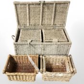 A wicker hamper,