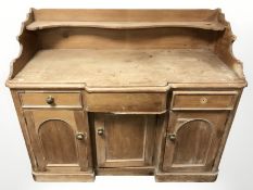 A Victorian pine dresser base, 123 cm x 55 cm x 101 cm.