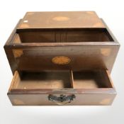 A Victorian inlaid mahogany table, width 32 cm.