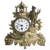 A French gilt metal figural mantel clock,