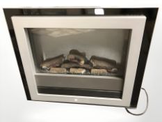 An electric fire, width 75 cm.