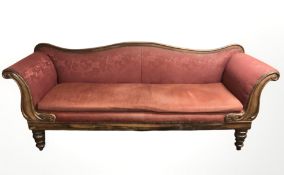 A Victorian rosewood framed three seater salon settee,