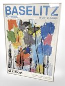 A modern and contemporary art exhibition poster, 'Baselitz', 71 cm x 101 cm.