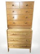 Two 20th century pine and MDF chests of drawers,