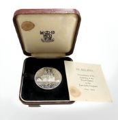 A 1973 silver St. Helena coin.