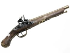 A replica flintlock pistol, length 42 cm.
