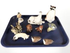 Various animal figures including Beswick, Crown Staffordshire,
