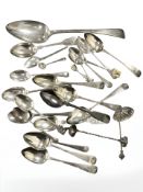 Twenty-five George III and later silver spoons (25) CONDITION REPORT: 357.