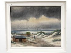 William Nielsen : Figure by sand dunes, oil on canvas, 72 cm x 59 cm.