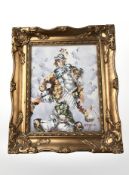 Brenda Pocsky-Morgan : Portrait of a clown, oil on canvas, 24 cm x 19 cm.