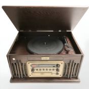 A gramophone style digital music center.
