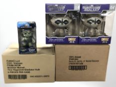 Six Funko Marvel's Thor Ragnarok bobble heads, and a further four Guardians of the Galaxy figurines,