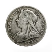 An 1893 Victorian half crown.