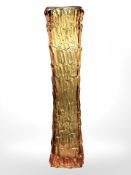 A Whitefriars amber glass waisted vase, height 26.5 cm.