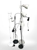 Four contemporary floor lamps