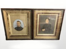 A pair of Victorian photogravure portraits in gilt frames, overall 77 cm x 64 cm.