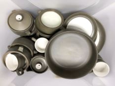 A collection of Denby olive glazed dinner wares.