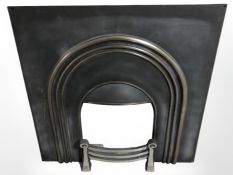 A cast iron fire surround,