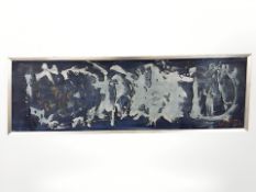 Danish School : Abstract study, oil on canvas, indistinctly signed, 100 cm x 30 cm.