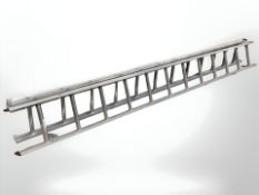 An aluminium double extension ladder,