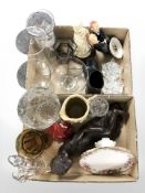 Assorted modern glass vases, ceramics, figure of Buddha, etc.