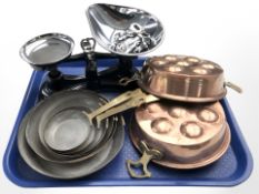 A set of Salter chrome scales with weights,