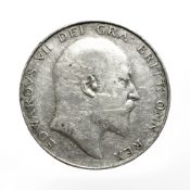 A 1910 Edwardian half crown.